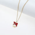 Miniatyrbild 3 av 4: Sanrioed Plysch Anime Kuromi Melody Cinnamoroll Tecknade Halsband Kawaii Smycken På Halsen Hänge Smycke Kvinnor Julgåva H