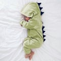 Miniatyrbild 1 av 3: Småbarn Barn Dinosaurie Huvtröja Overall Pyjamas Långärmad Jumpsuit Sovkläder Green 3 Months