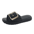 Miniatyrbillede 1 af 4: Sommer sandaler til kvinder, skridsikre, hurtigtørrende, tykke spænder, dekorative slippers, fødselsdagsgaver til damer Black 38