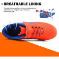 Pikkukuva 5 / 5: Lasten jalkapallokengät kovalle alustalle, pojat tytöt, urheilulliset ulkojalkapallokengät Orange Blue 34