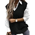 Miniatyrbillede 1 af 4: Dame Sweater Vest Dame Oversized V-hals Ærmeløse Sweaters back S