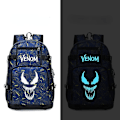 Miniatyrbild 1 av 3: Venom Luminous Fluorescent Ryggsäck Resväska Student Skola Väska Barn Ryggsäck Blå Style 1