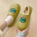Pikkukuva 2 / 5: Vedenpitävät dinosaurus-tossut, söpöt lämpimät ja mukavat slip-on -tossut naisille ja tytöille, talvitarvike Grass Green 40 41