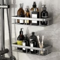 Miniatyrbild 4 av 5: Självhäftande Duschorganiserare Badrumshylla För Köksförvaring Nej Silver