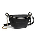 Miniatyrbild 1 av 5: Pu Bröstväska Dam Läder Crossbody Väska Fint Hantverk Dam Axelremsväska För Damers Födelsedag Utsökt Gåva Black