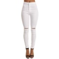 Miniatyrbilde 1 av 5: Høytlivs Jeans for Kvinner, Elastiske Jeans for Kvinner, Egnet for Hverdagsbruk White M
