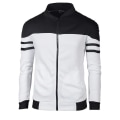 Miniatyrbilde 1 av 3: Herre Colorblock Full Zip Sportsjakke Casual Langermet Slim Fit Sweatshirt Frakk Black L