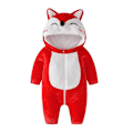 Miniatyrbild 5 av 5: Reedca Dinosauriekostym för småbarn, söt onesie med huva, djurkostym Halloween Red fox 3-6 Months