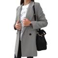 Miniatyrbillede 3 af 4: Dame Overfrakke Trenchcoat Blazer Jakke Overtøj Light Grey L