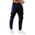 Miniatyrbild 1 av 3: Färgblock Sweatpants Joggingbyxor med Elastisk Midja och Dragsko för Män, Gym Träningsbyxor Blue Side L