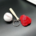 Miniatyrbillede 5 af 5: Baseball Nøglering Til Drenge Læder Til Mænd Inklusive Hat Og Bat, Træner Gave style 4