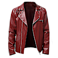 Miniatyrbild 1 av 5: Höst Herr Pu All-match Casual Lapel Motorcykel Läderjacka L Red