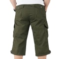 Miniatyrbillede 3 af 4: Herre 3/4 Lange Elastiske Shorts Talje Cargo Combat Trekvart Bukser Army Green M