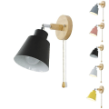 Miniatyrbillede 1 af 5: Sengelampe Natlampe Nordisk Træ Væglampe Sengelampe Soveværelse Gang Med Lynlås Black