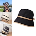 Miniatyrbild 2 av 5: Vår sommar solhatt dam elegant färgmatchning solhatt mode fiskare hatt kvinnor, vit Black