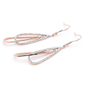 Miniatyrbilde 1 av 4: Øredobber for kvinner Dinglende Dråpe Øredobber Elliptisk Ring Tåredråper Smykker rose gold2
