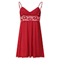 Miniatyrbild 4 av 5: Sexig spetsunderkläder för kvinnor Babydoll V-ringad Sling Nattlinne Rygglös Mini Nattklänning Underkläder Sovkläder Red M