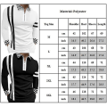 Miniatyrbillede 2 af 2: Herre Stribet Ternet Print Lynlås V-hals Polo Shirt Casual Slim Fit Langærmet Stilfuld T-shirt Toppe Wine Red L
