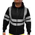 Miniatyrbilde 2 av 5: Refleksjakker for menn, renholdsarbeidsklær med refleksstriper Black XL
