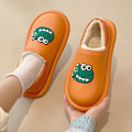 Miniatyrbilde 3 av 5: Vanntette Dinosaurtøfler Søte Varme Komfortable Sko Slippers For Kvinner Jente Vinterutstyr Pink 40 41