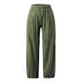 Miniatyrbillede 2 af 3: Dame Ensfarvede Elastiske Løse Cropped Bukser Sommer Casual Lange Bukser Army Green XL