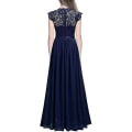 Miniatyrbillede 2 af 4: Lang formel kjole til kvinder blonde chiffon kjole bryllup brudepige festkjole XL