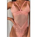 Pikkukuva 1 / 5: Naisten alusvaatteet Bodydoll pitsinauhakiinnitteinen alusasu Pink XL