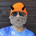 Miniatyrbild 3 av 5: Demon Horns Shape Knit Hat Vindtät Värmande Stickad Mössa För Cykling Promenader Khaki Red