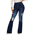 Pikkukuva 2 / 4: Naisten revityt joustavat levenevät farkut, kapeat bootcut-denimhousut, rennot jeggingsit Dark Blue L