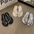 Miniatyrbilde 3 av 4: Sandaler med åpen tå for kvinner, sklisikre sandaler egnet for bruk på stranden Silver 40