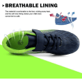 Miniatyrbilde 4 av 5: Fotballsko for barn, faste knotter, gutter, jenter, atletiske utendørssko Black Green 38