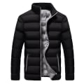 Pikkukuva 1 / 5: Miesten Kuitutäytteinen Tikattu Lyhyt Takki Tuulenpitävä Talvitakki Black Gray 3XL