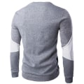 Miniatyrbilde 2 av 3: Herre Colorblock Rund Hals Langermet Genser Topper Slim Fit Casual Sweatshirt Jumper Grey And Black XL