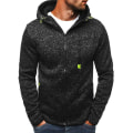 Miniatyrbilde 2 av 5: Herre Zip Up Langermet Hettejakke Sport Fritid Hettegensere Sweatshirt Topper Black Grey L