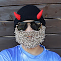 Miniatyrbild 2 av 4: Demon Horns Shape Knit Hat Vindtät Värmande Stickad Mössa För Cykling Promenader Red and Black