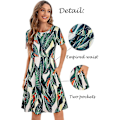 Miniatyrbillede 3 af 5: Dame Sommerkjole T-shirt Strand Sommerkjole Afslappet Plus Size Løs Swing Kortærmet Løs Tunika S-2xl M
