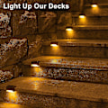 Miniatyrbild 4 av 5: 4-pack Solcellsdäckslampor LED Solcellstrapplampor Vattentäta Staketlampor för Utomhustrappor Staket Black Cold Light