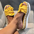 Miniatyrbild 2 av 3: Espadrillos Tofflor Dam Sommar Strand Mjuka Flip Flops Plattform Sandaler Skor Yellow 41