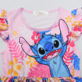 Miniatyrbild 2 av 4: Tecknad Lilo Stitch Flickklänning Flickor Flygande Ärmar Klänning 88234 110cm