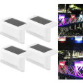 Miniatyrbild 1 av 5: 4-pack Solcellsdäckslampor LED Solcellstrapplampor Vattentäta Staketlampor för Utomhustrappor Staket White Warm Light