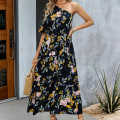 Miniatyrbillede 5 af 5: Sommer Boheme Kjole til Kvinder Oversize Print Lang Maxikjole Gave til Mor Kvinde Elsker Red XL