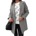 Miniatyrbild 2 av 4: Damkappa Trenchcoat Blazer Jacka Ytterkläder Light Grey 2XL