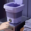 Miniatyrbillede 5 af 5: Foldbar Vaskemaskine Undertøj Sokker Vaskemaskine Bærbar Multifunktionel Tøjvasker Noble Purple EU plug