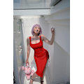 Miniatyrbillede 5 af 5: Dame Sommer Ærmeløs Side Slids Bodycon Rynket Midi Tank S-2xl X Style1 M