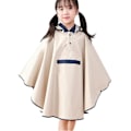 Miniatyrbild 1 av 5: Regnkappa för barn Vattentät Cape Regnkläder med framficka för unisex Beige M
