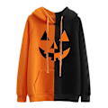 Pikkukuva 1 / 4: Kurpitsanaama Huppari Halloween Musta Ja Oranssi Väripilkku Huppari Collegepaita L