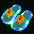 Miniatyrbillede 1 af 5: Nye Mode Hjemmesko Tegneserie Led Flip Flops Søde Sko Skridsikre Børnesko Unisex Blue-Duck 28-29