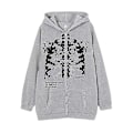 Miniatyrbild 3 av 5: Mörk Sweatshirt med Dragkedja Skelett Hoodie Benprydd Hoodie High Street Hipster Sweatshirt Jacka grey-black 3XL