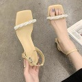 Miniatyrbilde 4 av 5: Sandaler for kvinner - lette sandaler med lav hæl Apricot 34