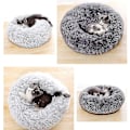 Miniatyrbillede 4 af 4: Kæledyrsseng til katte og hunde Rund plys hundeseng Donut-formet katteseng Farve og størrelse valgfri dark gray 40cm